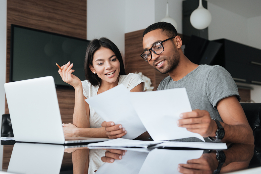 couple reviewing finances for their home loan